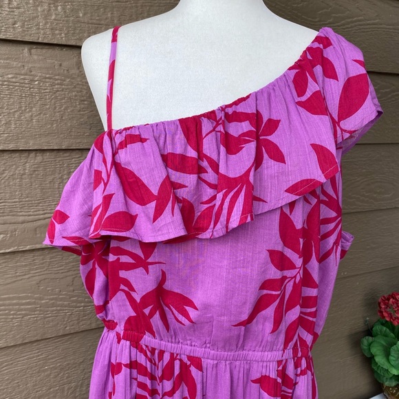 NWT Old Navy One Shoulder Waist Defined Midi Floral  Dress - Picture 3 of 15